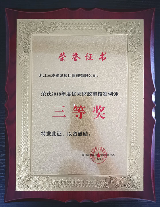 2018年度優(yōu)秀財政審核案例評三等獎